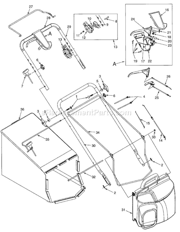 Page B Diagram and Parts List for 12A-999C401 1997 Yard Man Lawn Mower